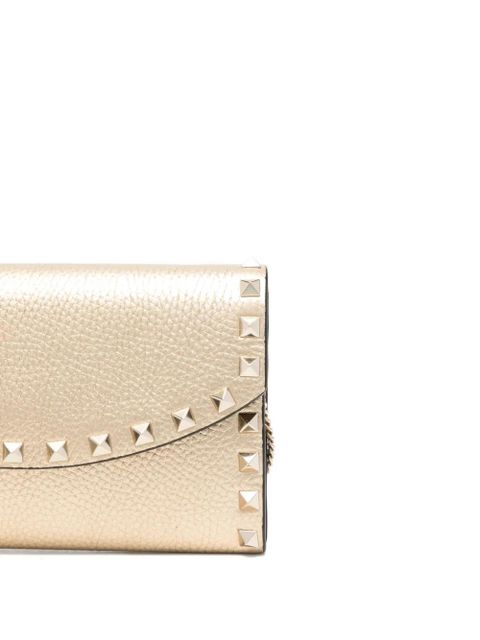 Valentino Garavani Rockstud studded leather wallet - Gold