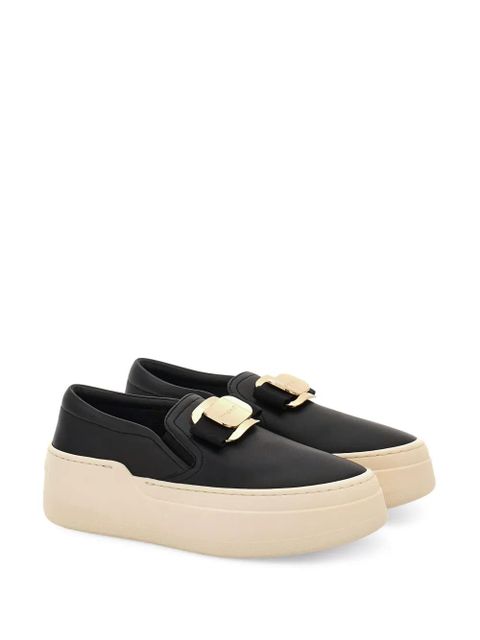 Ferragamo New Vara plate slip-on sneakers - Black - zdjęcie produktu nr 2