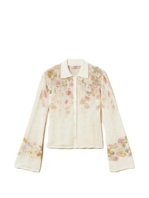 TWINSET floral knitted shirt - Neutrals - zdjęcie produktu nr 1
