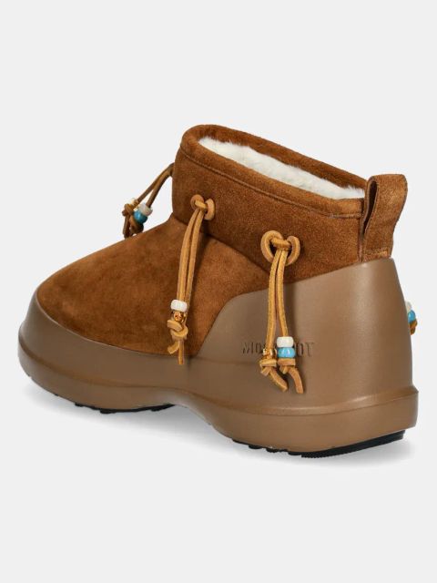 Moon Boot śniegowce zamszowe MB LUNA LOW SUEDE BEADS kolor brązowy 80D2480100 M008
