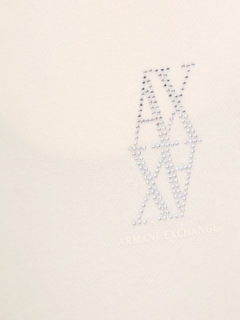 Armani Exchange spodnie damskie kolor beżowy gładkie XW000750 AF14284