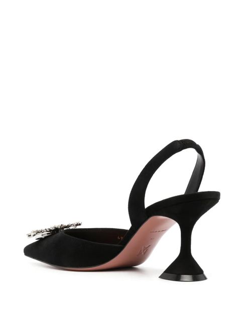 Amina Muaddi Begum 85mm embellished slingback pumps - Black