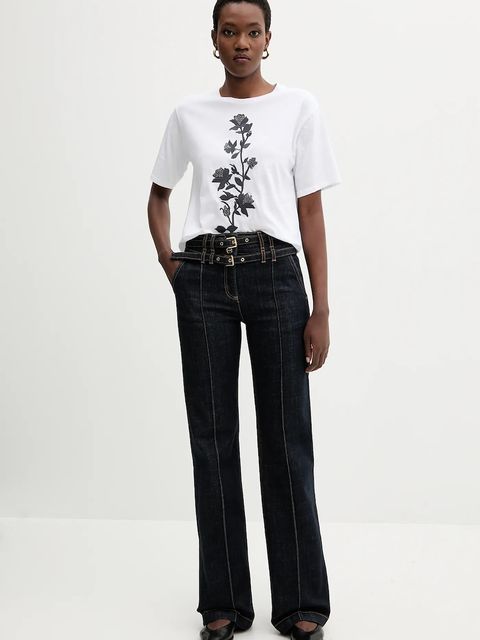 Blugirl Blumarine t-shirt bawełniany damski kolor biały RF5204.J7720