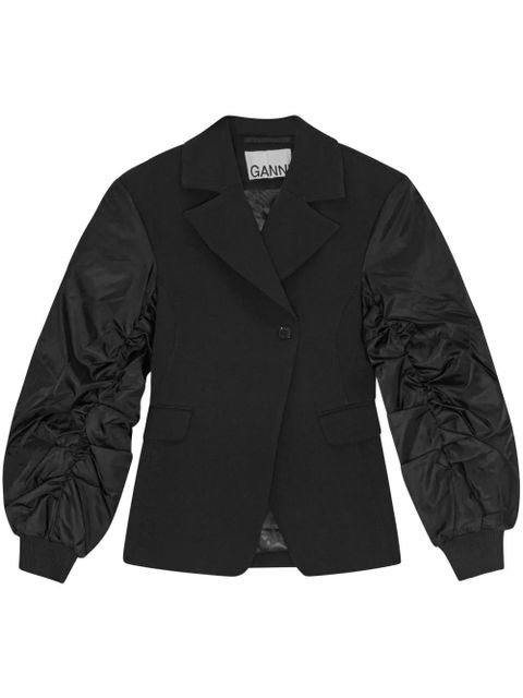 GANNI contrast-sleeve blazer - Black - zdjęcie produktu nr 1