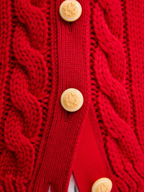 Bally kardigan wełniany damski kolor czerwony ciepły WKN0AM