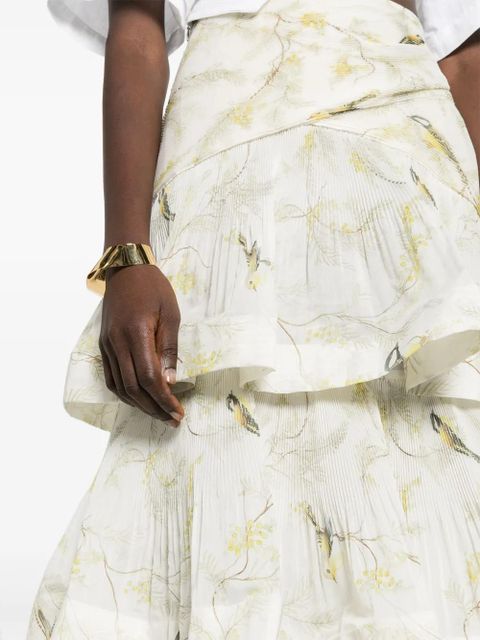 ZIMMERMANN pleated tired midi skirt - Neutrals - zdjęcie produktu nr 2