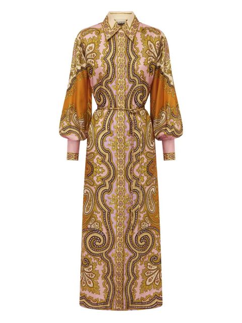 ALEMAIS paisley-print puff-sleeve maxi dress - Brown - zdjęcie produktu nr 1
