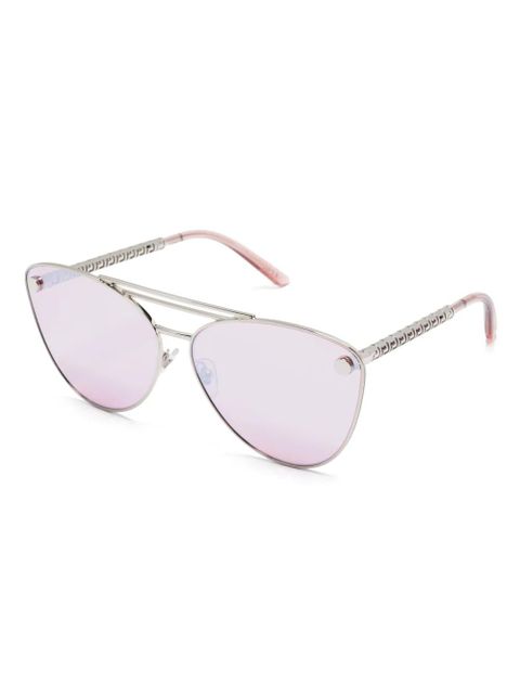 Versace Eyewear tubular-Greca cat-eye sunglasses - Silver - zdjęcie produktu nr 2