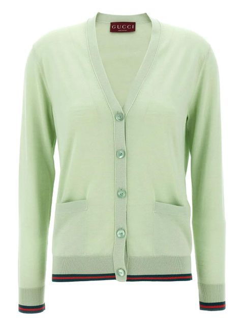 Gucci v-neck button cardigan - Green - zdjęcie produktu nr 1