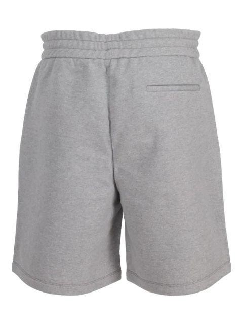 Miu Miu logo-embroidered fleece shorts - Grey
