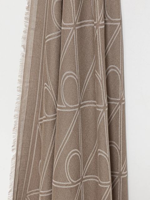 Calvin Klein chusta damska kolor brązowy wzorzysta LV04F8077G