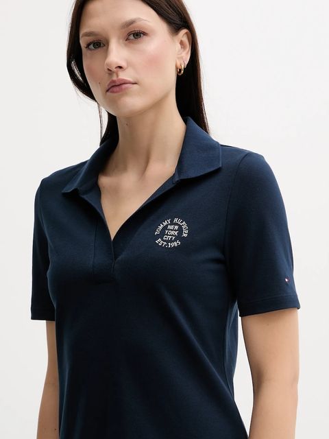 Tommy Hilfiger polo damski kolor granatowy WW0WW45807