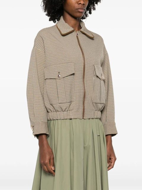 Maje checks pocket jacket - Brown