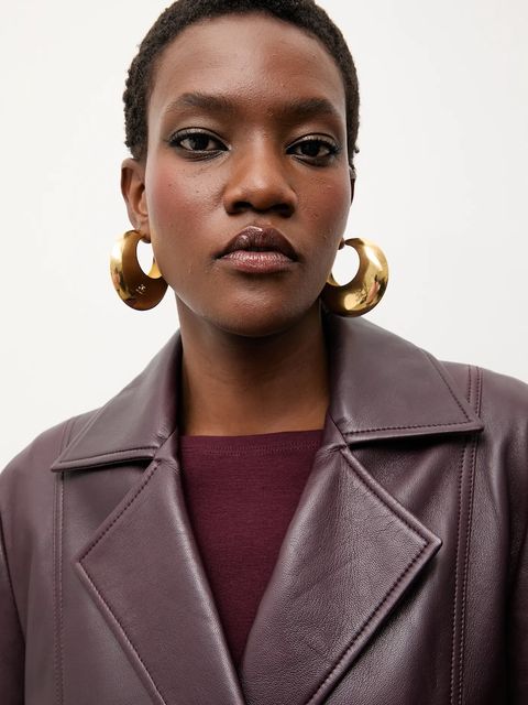 Answear.LAB ramoneska skórzana kolor bordowy przejściowa - zdjęcie produktu nr 2