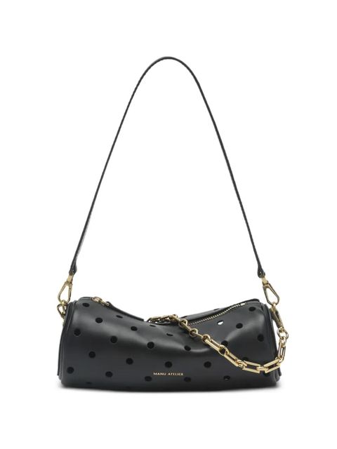 Manu Atelier Mini Cylinder perforated shoulder bag - Black - zdjęcie produktu nr 1