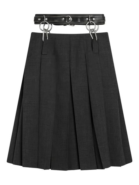 Prada virgin-wool pleated midi skirt - Grey