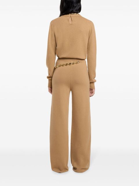 Rabanne belted knit trousers - Neutrals