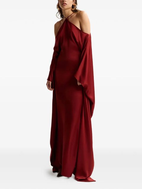 Essentiel Antwerp halterneck waterfall-side maxi dress - Red - zdjęcie produktu nr 2