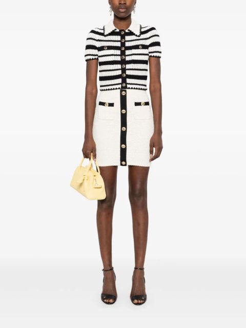 Self-Portrait striped crochet top - Black - zdjęcie produktu nr 2