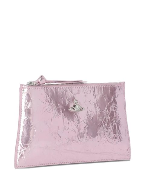 Vivienne Westwood orbit logo removable strap clutch bag - Pink
