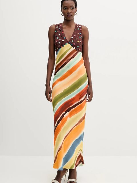 Never Fully Dressed sukienka bawełniana kolor pomarańczowy maxi rozkloszowana NFDDR2267 - zdjęcie produktu nr 2