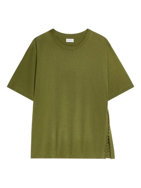DRIES VAN NOTEN button-embellishment cotton T-shirt - Green - zdjęcie produktu nr 1