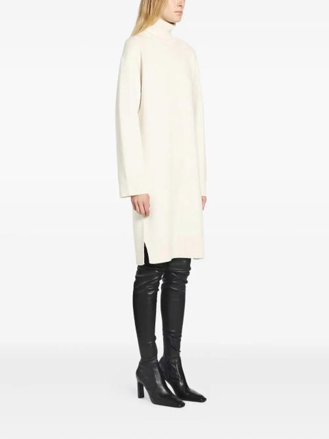 TOTEME turtleneck midi knitted dress - Neutrals