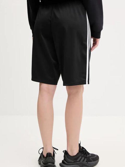 adidas Originals szorty Firebird damskie kolor czarny z aplikacją high waist JD0286