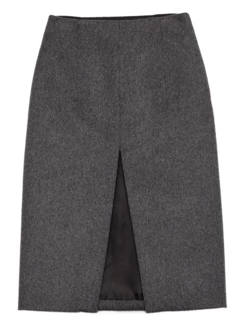 Prada front-slit wool mini skirt - Grey - zdjęcie produktu nr 1