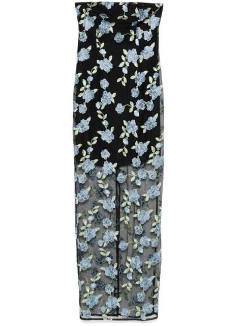 ROTATE BIRGER CHRISTENSEN flower mesh maxi dress - Black - zdjęcie produktu nr 1