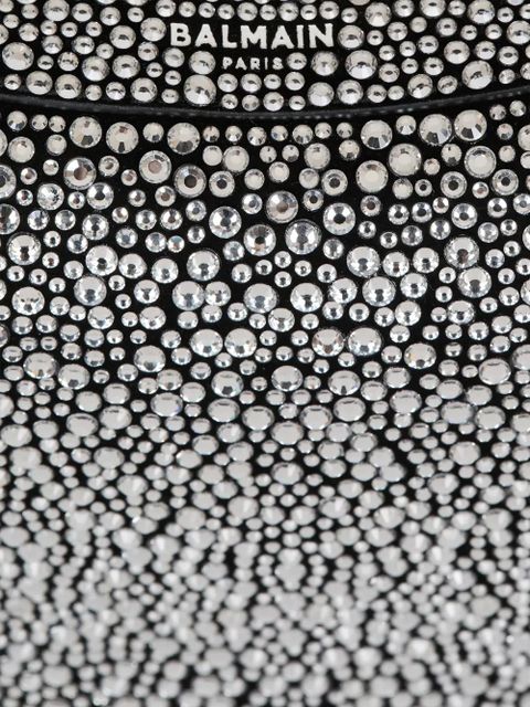 Balmain mini Ebene suede crystal tote bag - Silver