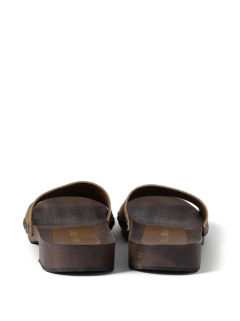 Miu Miu faded-suede clogs - Brown - zdjęcie produktu nr 2