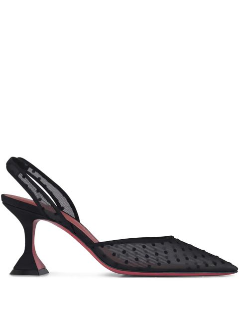 Amina Muaddi Holli mesh slingback sandals - Black - zdjęcie produktu nr 1