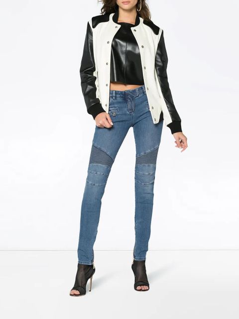 Balmain Blue Moto Skinny Jeans - zdjęcie produktu nr 2
