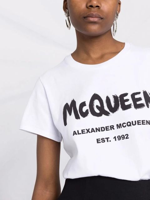 Alexander McQueen logo-print cotton T-shirt - White - zdjęcie produktu nr 2
