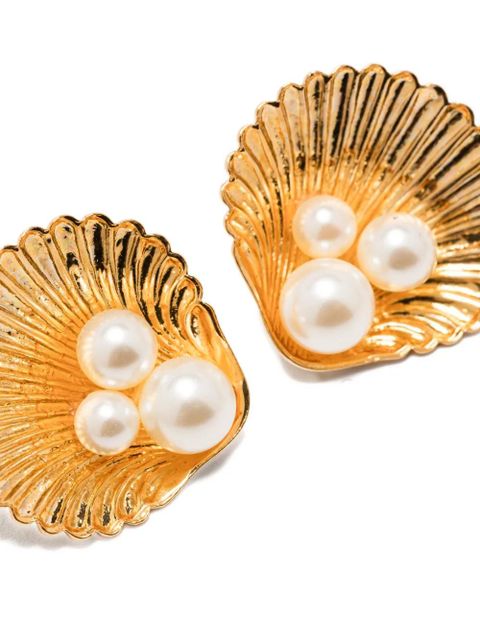 Jennifer Behr Maricela shell-pearl earrings - Gold