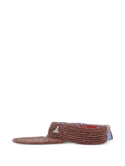 Vivienne Westwood Orb woven raffia visor - Brown