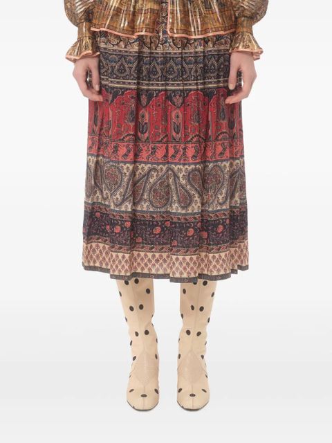 Valentino Garavani Voyage Imaginaire-print muslin midi skirt - Neutrals - zdjęcie produktu nr 2