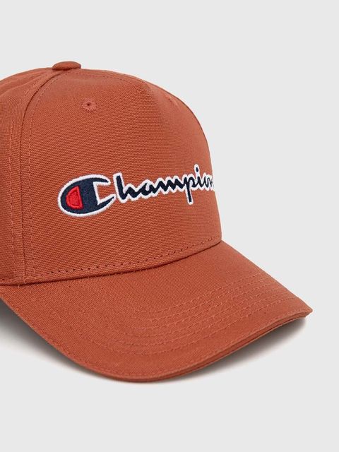 Champion czapka z daszkiem bawełniana kolor brązowy z aplikacją
