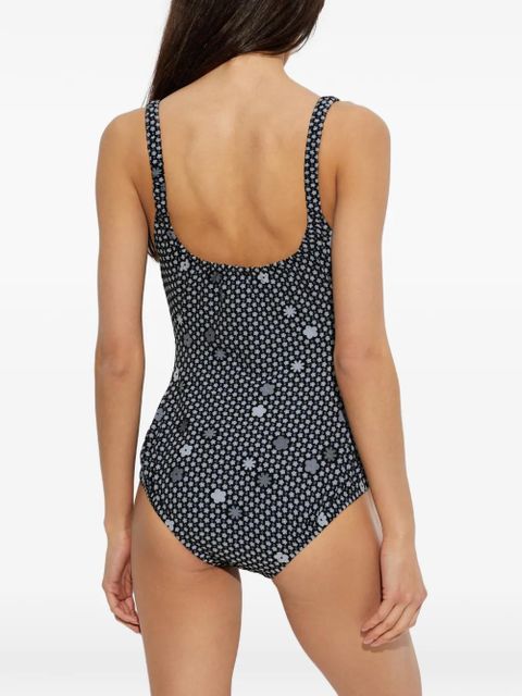 MM6 Maison Margiela floral-print swimsuit - Black