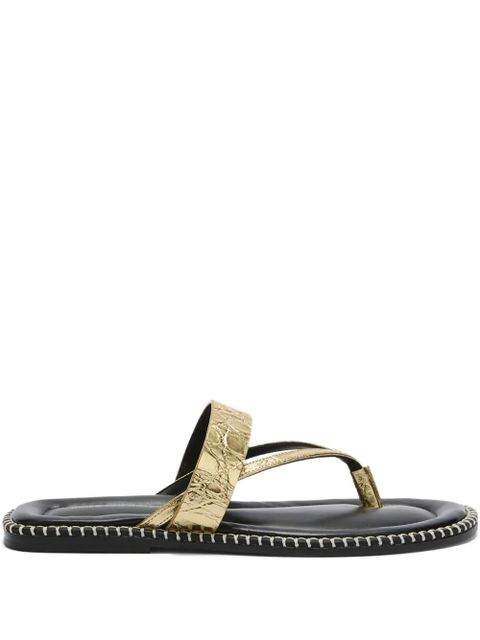 DRIES VAN NOTEN textured-strap leather sandals - Gold - zdjęcie produktu nr 1