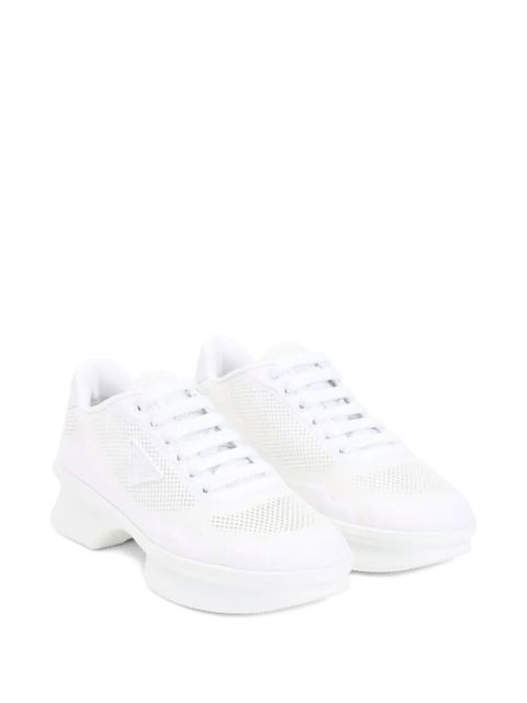 Prada mesh-panel lace-up sneakers - White - zdjęcie produktu nr 2