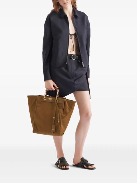Prada large Re-Nylon tote bag - Brown