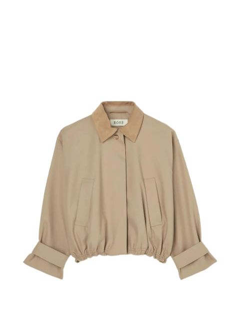Róhe suede-collar cropped jacket - Neutrals - zdjęcie produktu nr 1