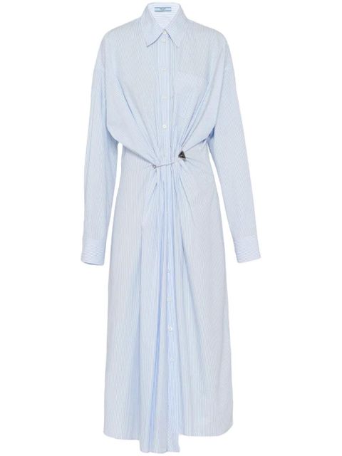 Prada safety pin-embellished striped shirtdress - Blue - zdjęcie produktu nr 1