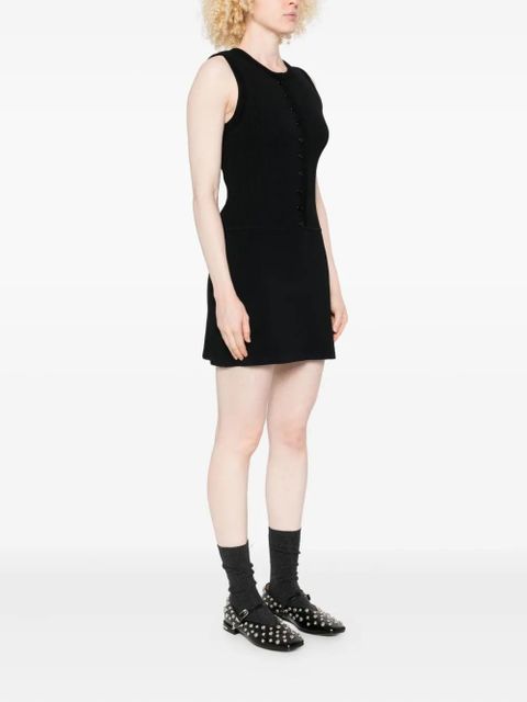 SANDRO round-neck button-front mini dress - Black - zdjęcie produktu nr 2