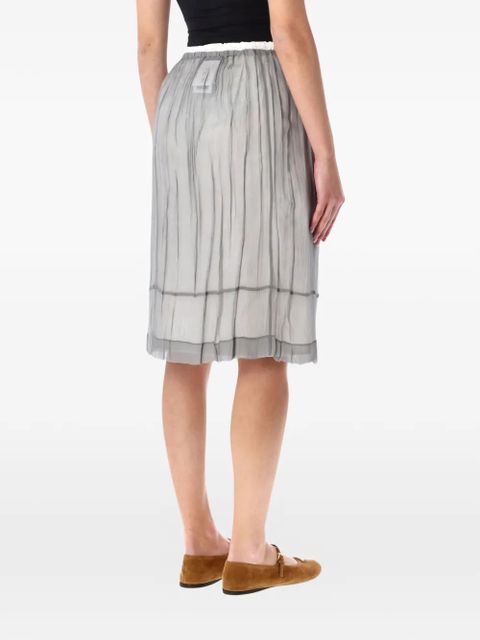 Prada floral-embroidered midi skirt - Grey - zdjęcie produktu nr 2