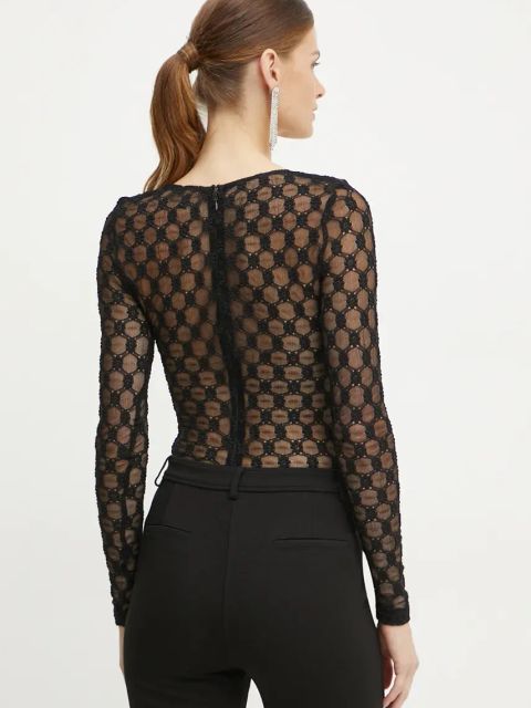 Bardot body ADONI damskie kolor czarny gładka 59583TB