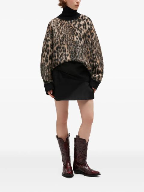 GANNI leopard-print turtleneck sweater - Neutrals - zdjęcie produktu nr 2