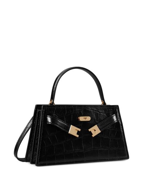 Tory Burch Lee Radziwill crocodile-embossed top handle mini bag - Black - zdjęcie produktu nr 2